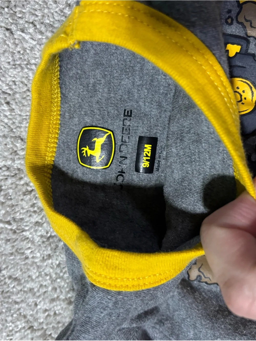 John Deere Grey and Yellow 'Loads of Fun' Baby Bodysuit